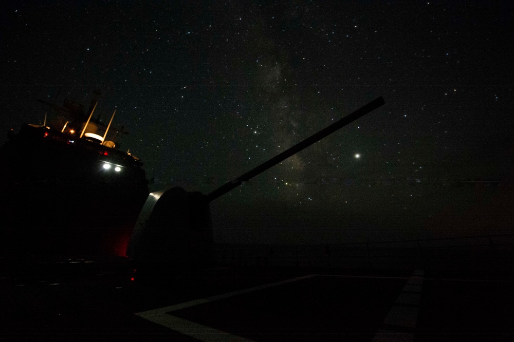 USS San Jacinto at Sea