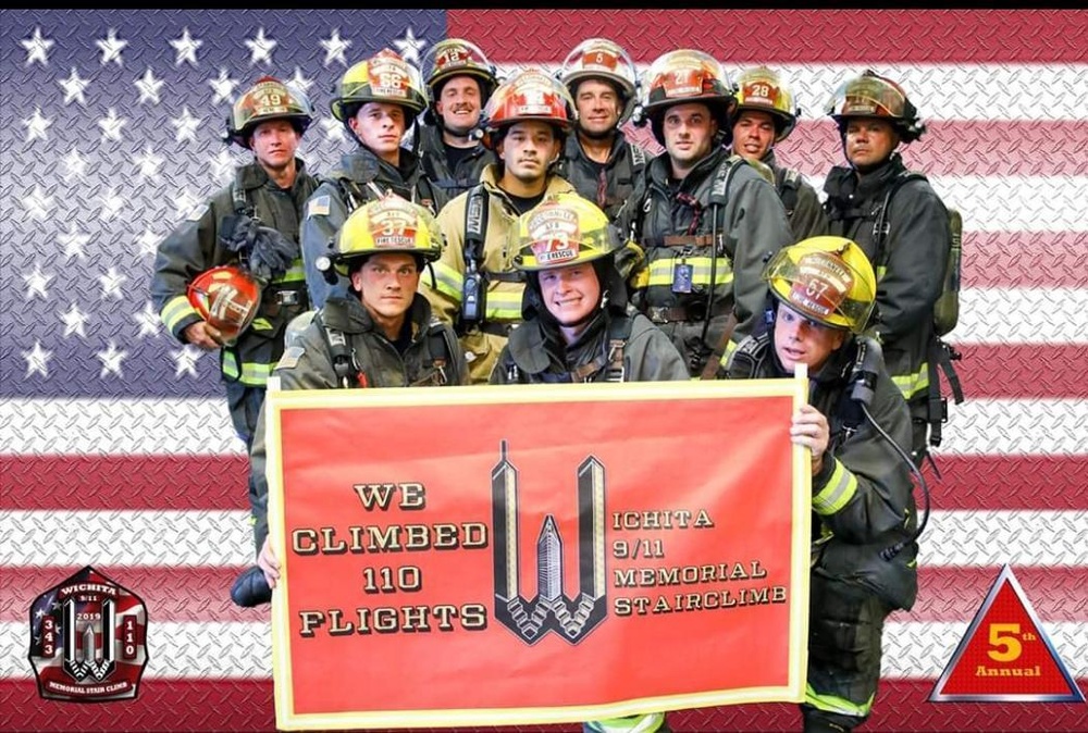 McConnell firefighters join Wichita 9/11 Memorial Stair Climb