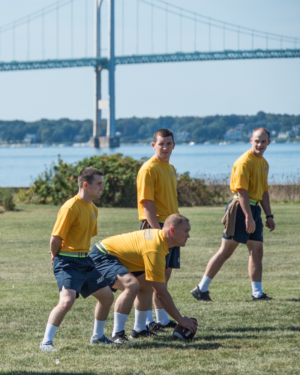 190920-N-TE695-0008 NEWPORT, R.I. (Sept. 20, 2019) -- Navy OCS plays football