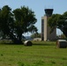 Round bales at the tower