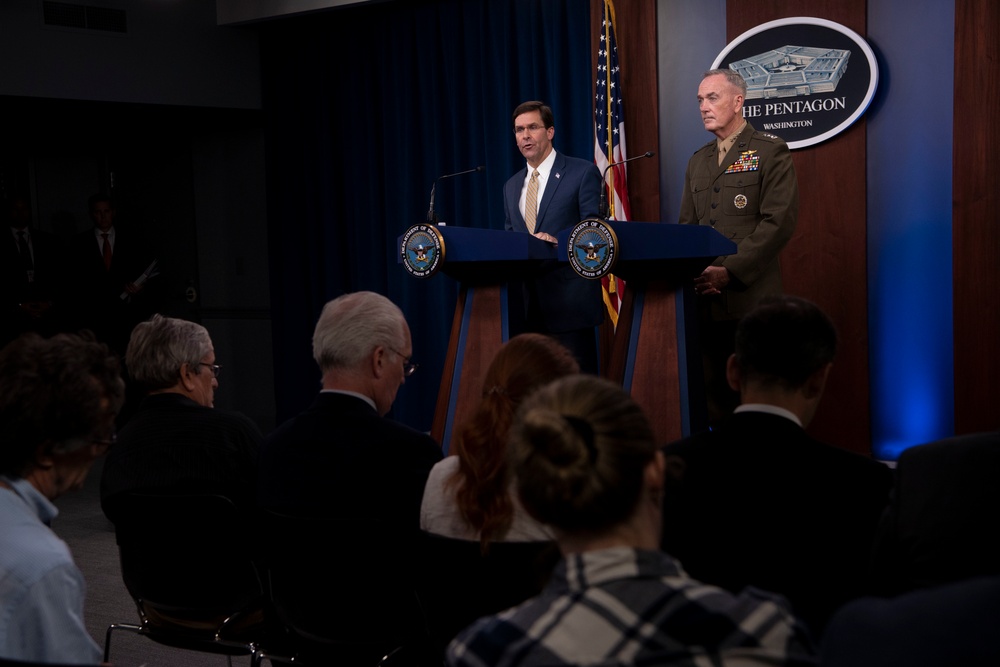 Secretary Esper, Chairman of Joint Chiefs Hold Press Briefing