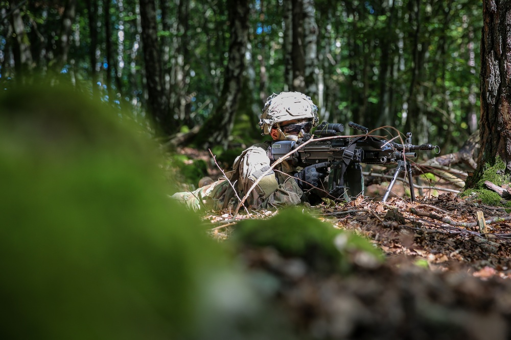 A U.S. Soldier provides security during Saber Junction 19