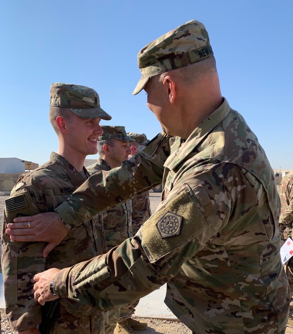 Deployed Illinois Soldiers Receive Combat Service Patch