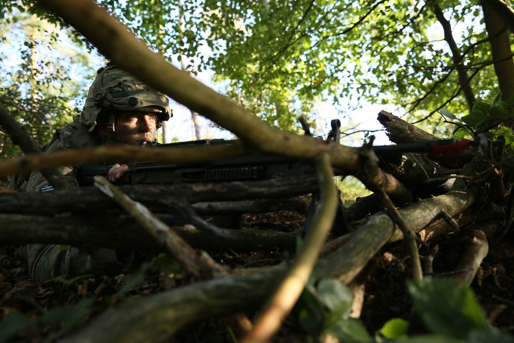 A U.S. Soldier provides security during Saber Junction 19