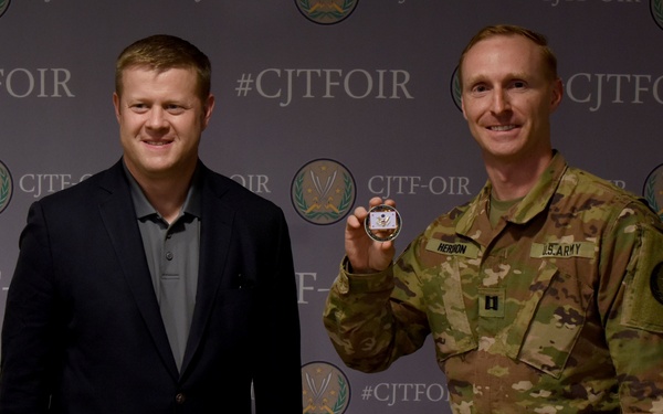 Acting Secretary of the Army coins Capt. Matt Hershon