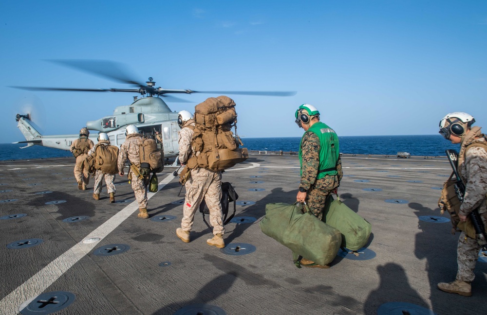 USS Harpers Ferry Conducts Flight Quarters