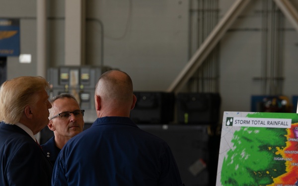 President Donald Trump visits Coast Guard Air Station Houston-Galveston