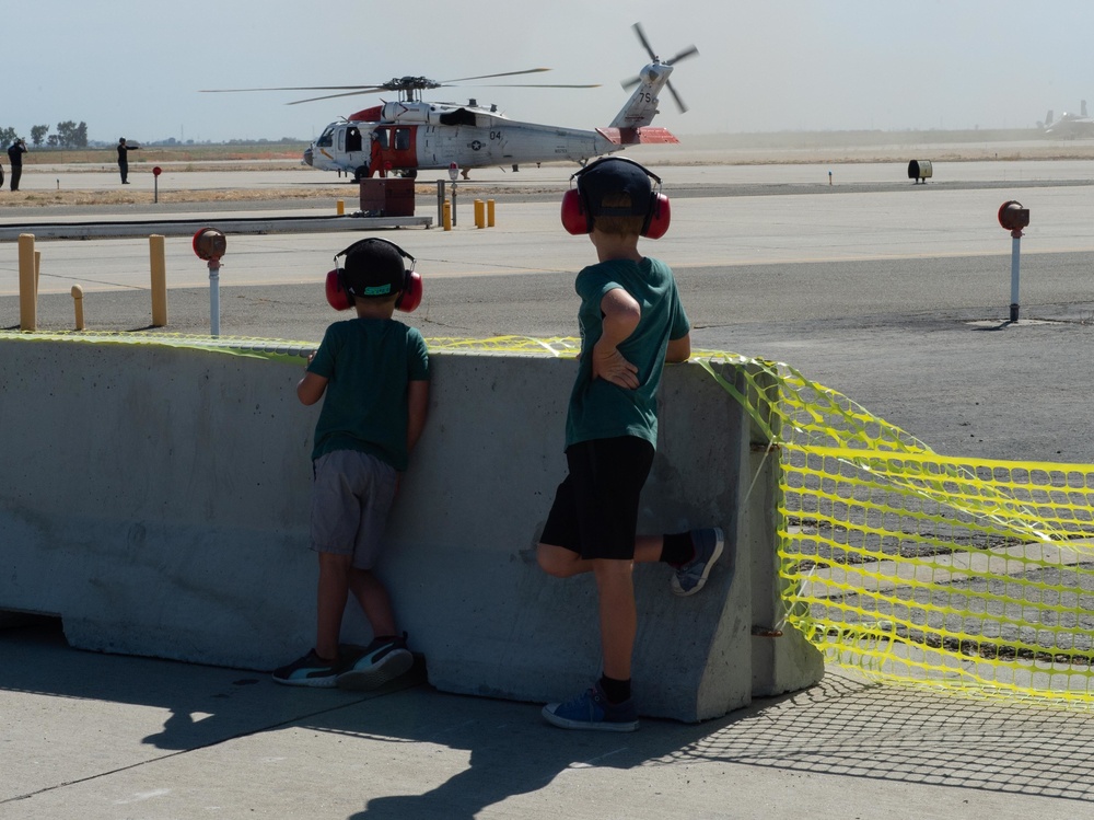 Children Watch Helicopter