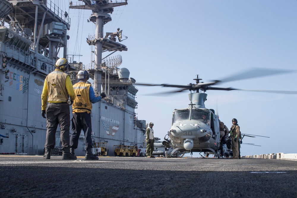 VMM-163 flight operations aboard the USS Boxer