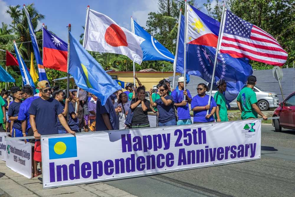 Koa Moana marches in Palau’s Independence Day parade