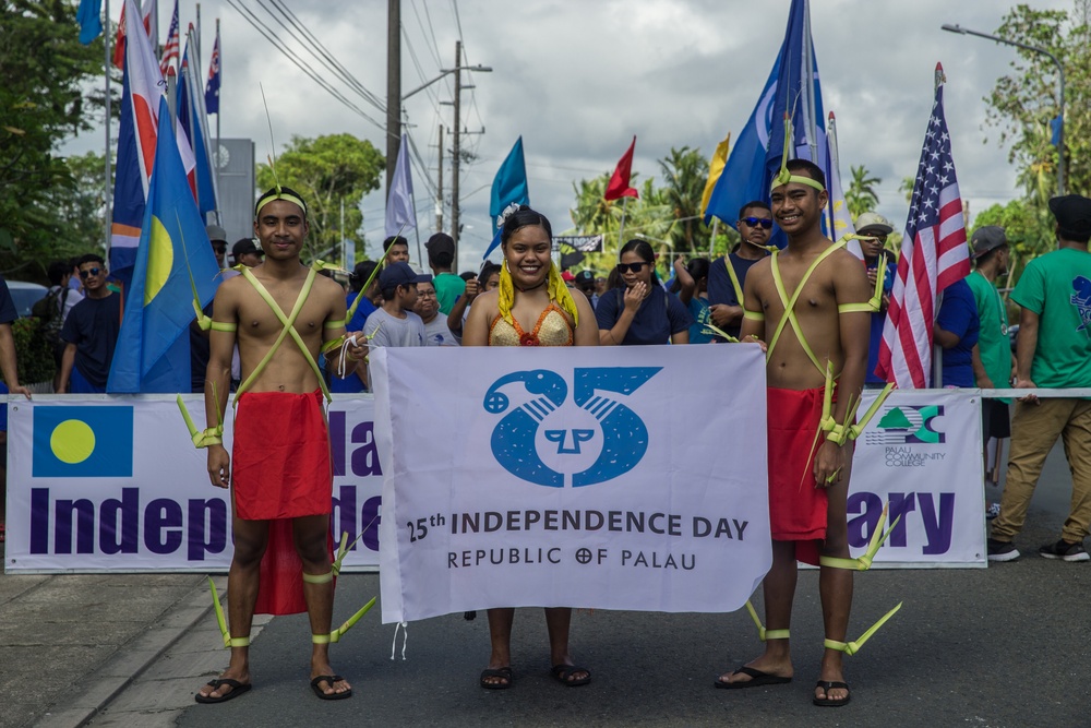 Koa Moana marches in Palau’s Independence Day parade