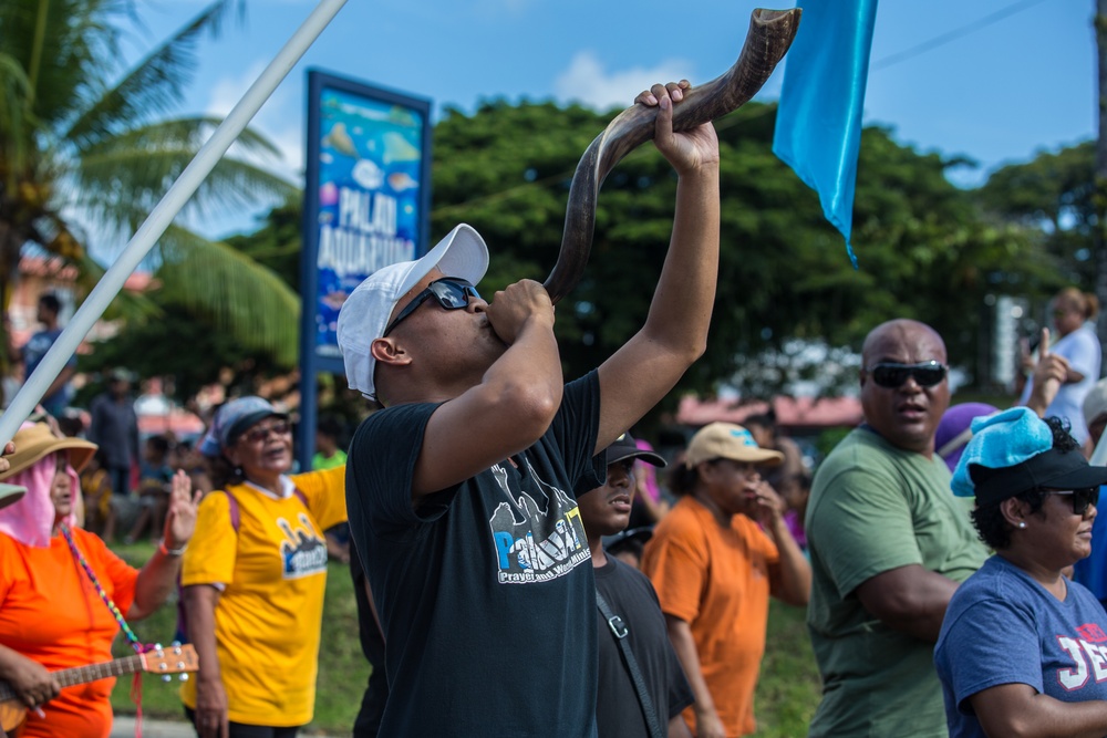 Koa Moana marches in Palau’s Independence Day parade