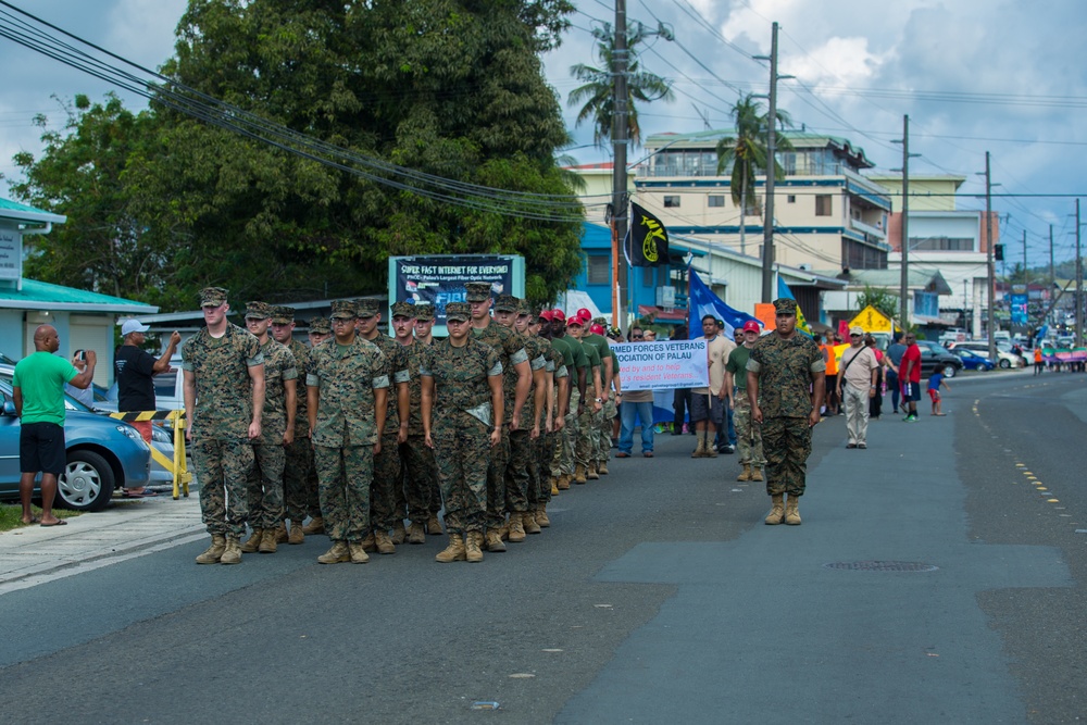 Koa Moana marches in Palau’s Independence Day parade