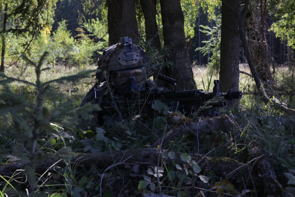 A U.S. Soldier provides security during Saber Junction 19