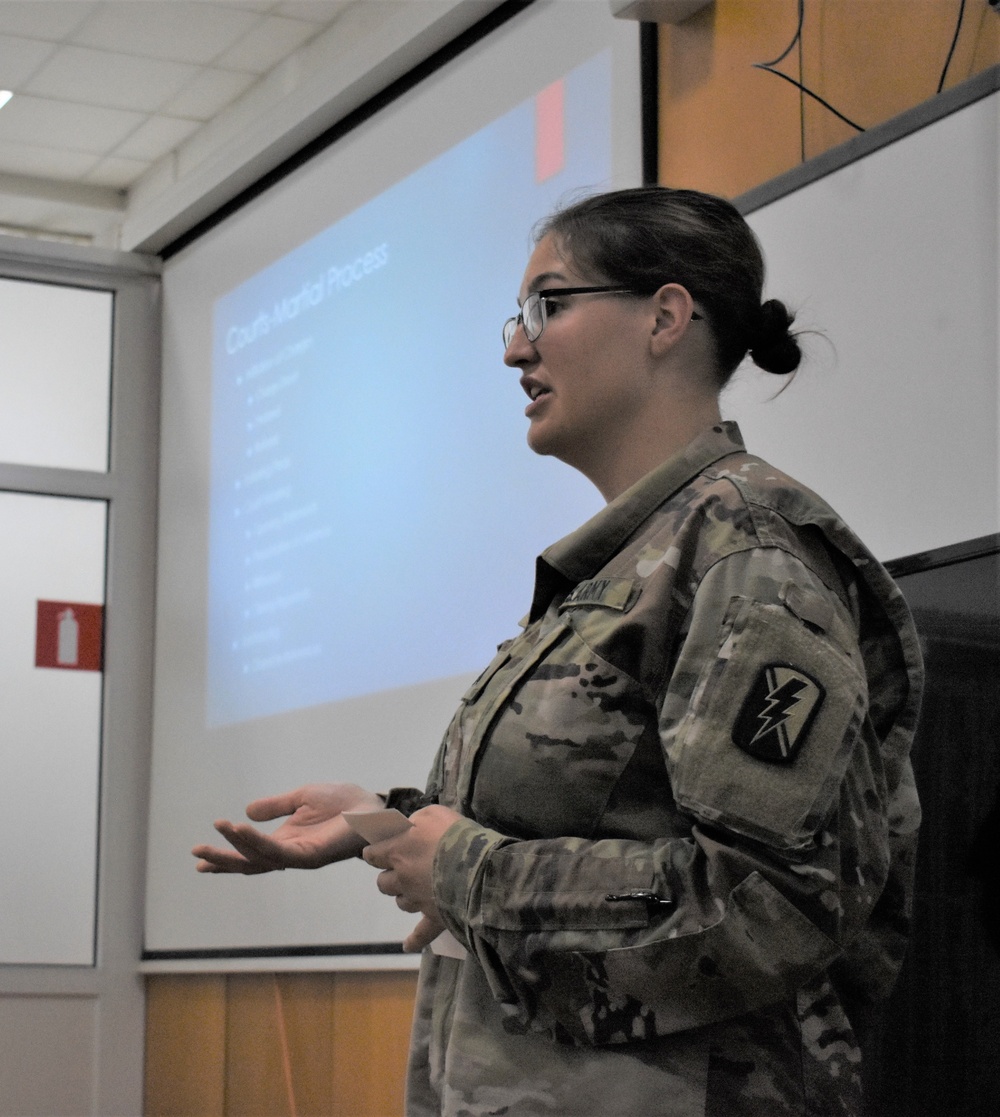 115th RSG Soldier instructs legal class