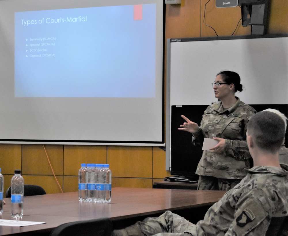 115th RSG Soldier instructs legal class