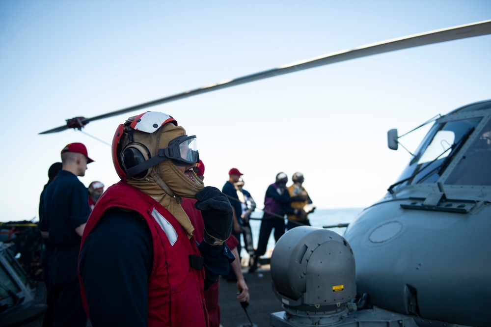 USS San Jacinto Sailors Conduct Drills
