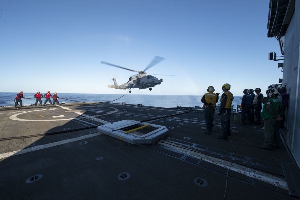 USS San Jacinto Sailors Conduct Flight Operations