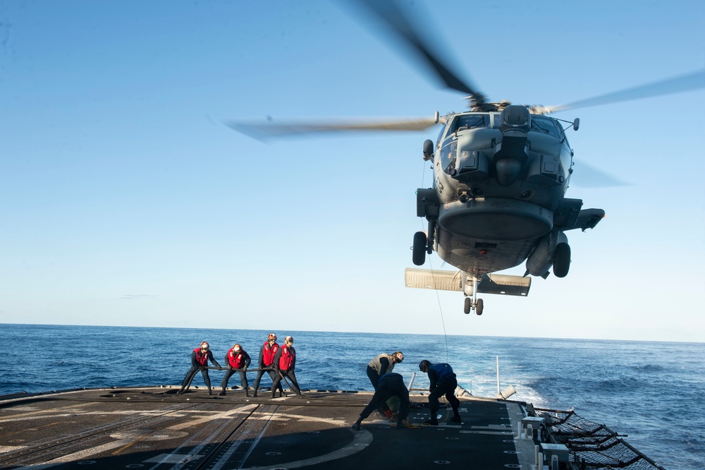 USS San Jacinto Sailors Conduct Flight Operations