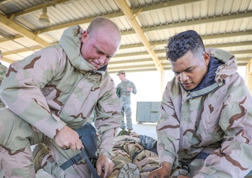 Preparing to evacuate a casualty