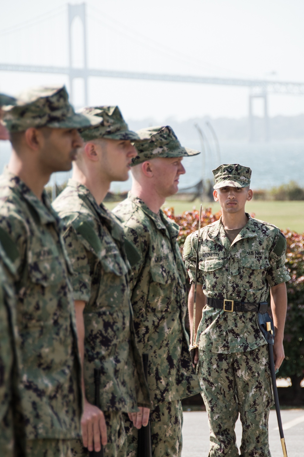 190923-N-TE695-0002 NEWPORT, R.I. (Sept. 23, 2019) -- Navy OCS practices drill and ceremony