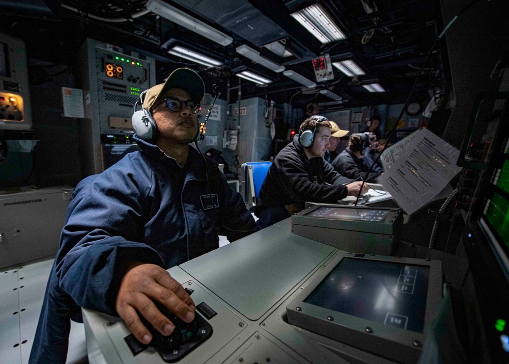 USS Gridley Sailors Stand Watch