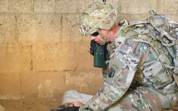 U.S. Soldier Reacts to a First Aid Training Scenario