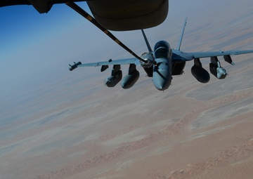 908th EARS provide refueling to Desert Falcon, Growlers, Rafales, Raptors