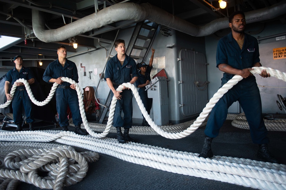 Sailors heave line