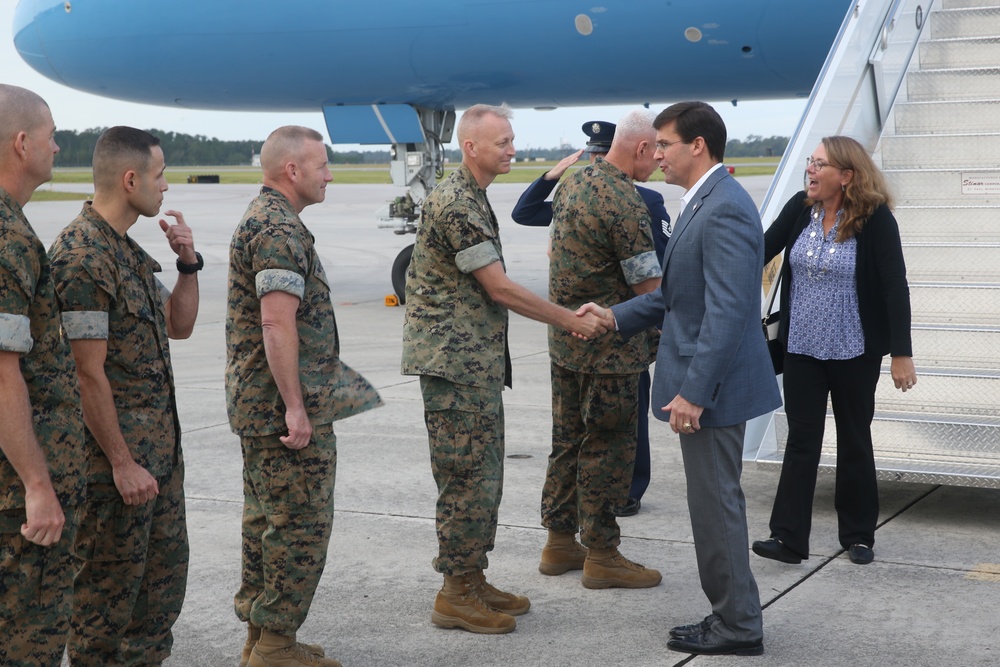 Secretary of Defense Mark T. Esper visits MCB Camp Lejeune and MCAS New River