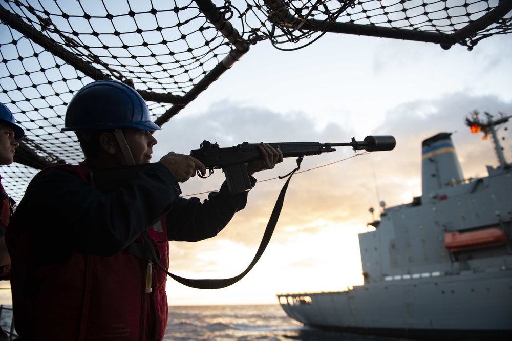 USS San Jacinto Conducts a Replenishment at Sea