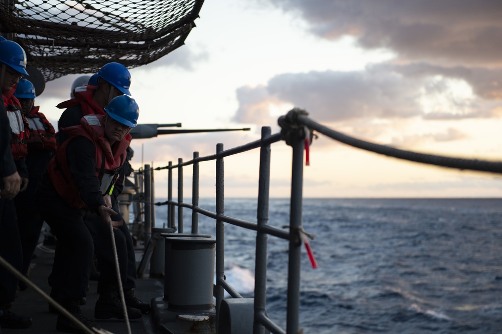 USS San Jacinto Conducts a Replenishment at Sea