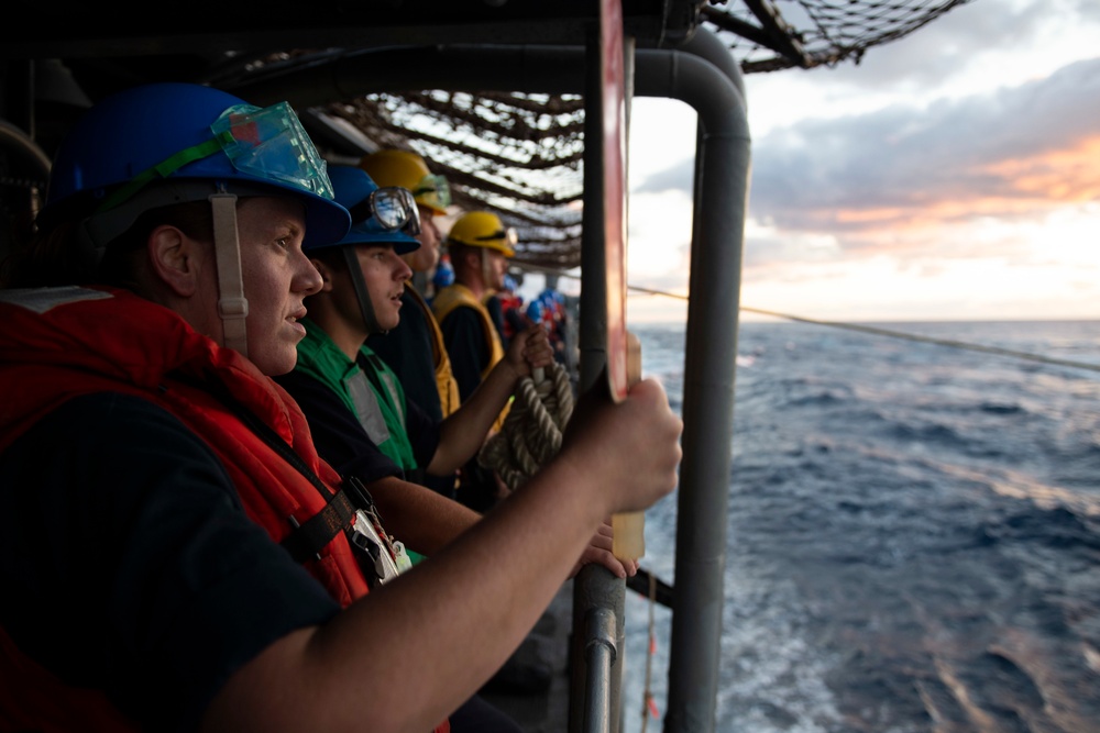 USS San Jacinto Conducts a Replenishment at Sea