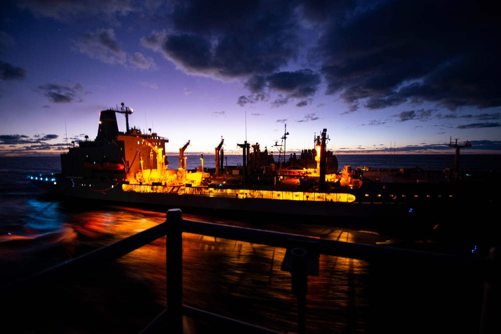 USS San Jacinto Conducts a Replenishment at Sea