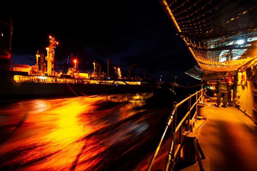 USS San Jacinto Conducts a Replenishment at Sea