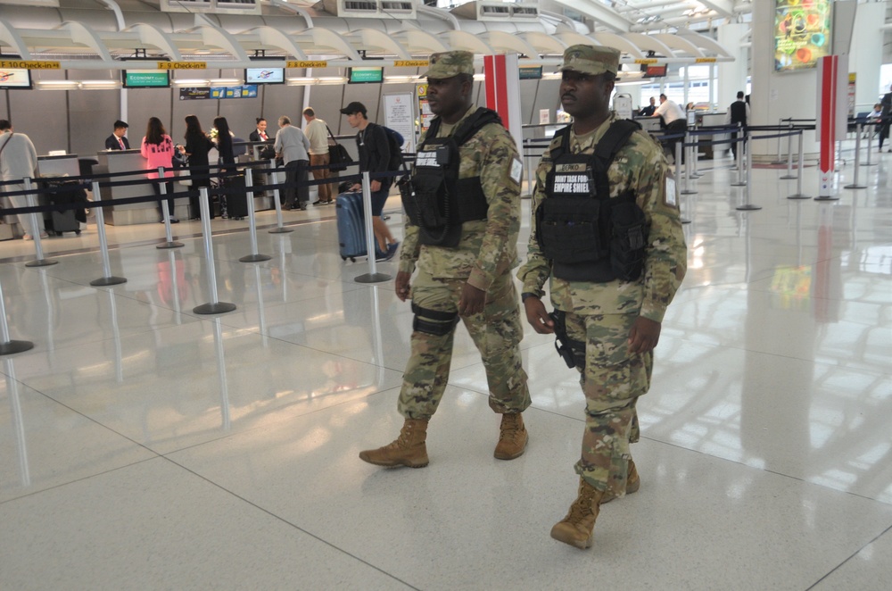 Joint Task Force Empire Shield on Patrol in JFK Airport