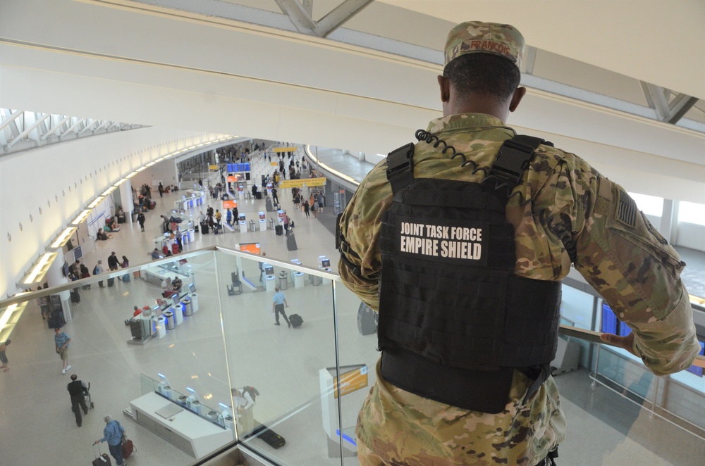 Joint Task Force Empire Shield on Patrol in JFK Airport