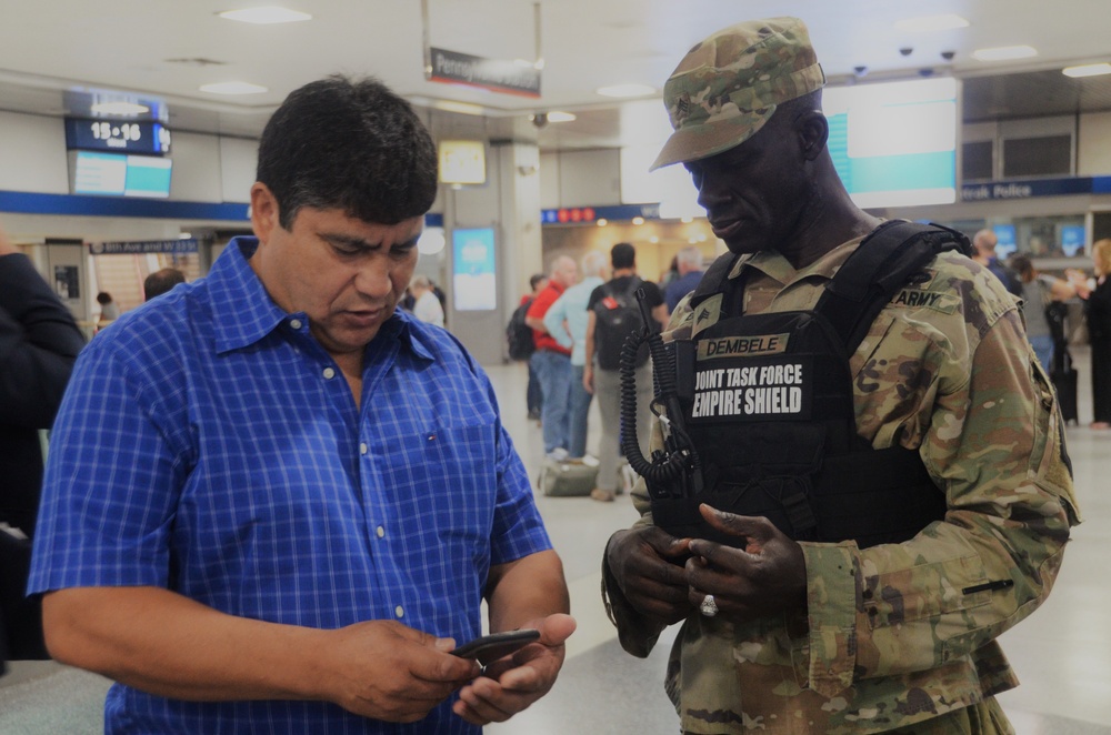 Joint Task Force Empire Shield on Patrol in New York City train stations