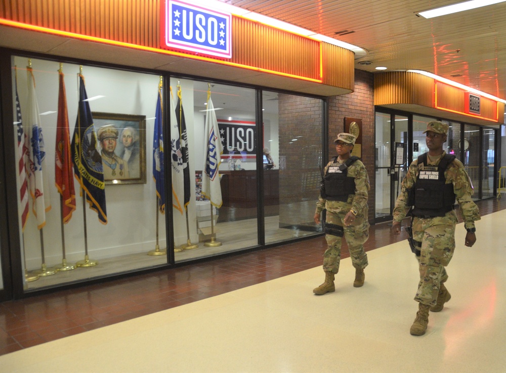 Joint Task Force Empire Shield on Patrol in New York City train stations