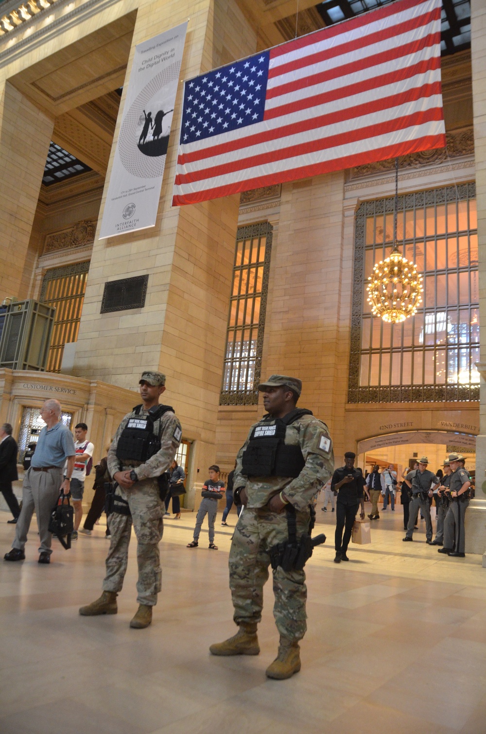 Joint Task Force Empire Shield on Patrol in New York City train stations