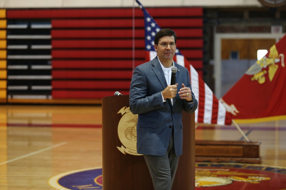 Secretary of Defense Mark T. Esper visits MCB Camp Lejeune and MCAS New River
