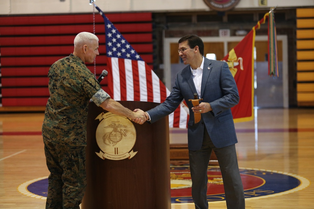 Secretary of Defense Mark T. Esper visits MCB Camp Lejeune and MCAS New River