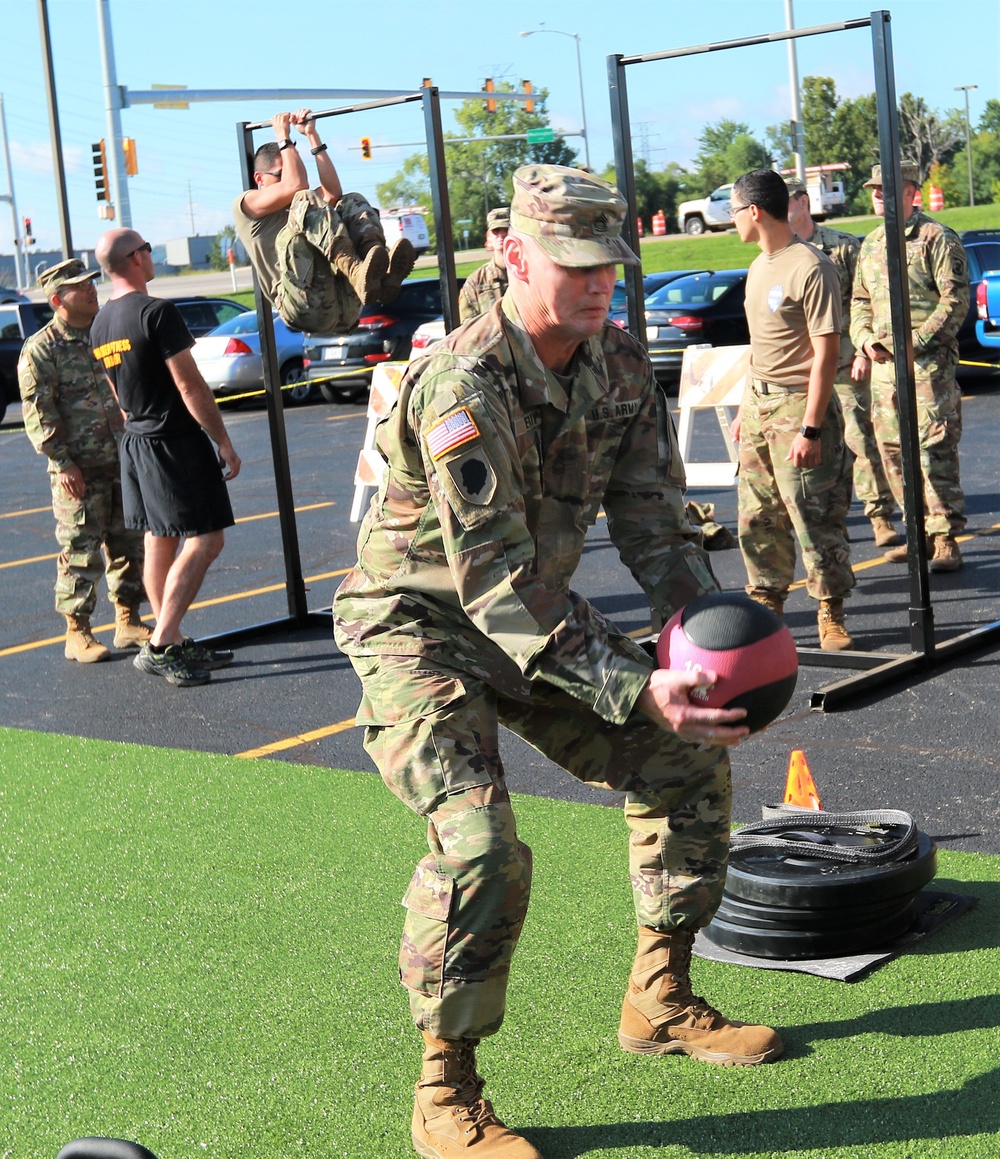 Illinois Army National Guard Leaders Tryout ACFT Events at Commanders Guidance Conference