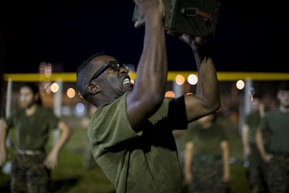 U.S. Marines conduct combat fitness test