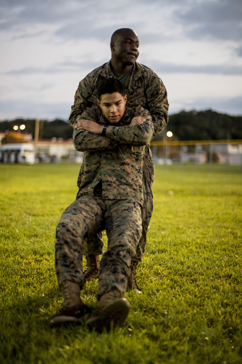 U.S. Marines conduct combat fitness test