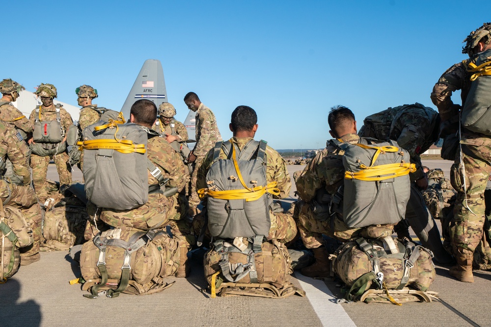 U.S. Army paratroopers jump for Saber Junction 19