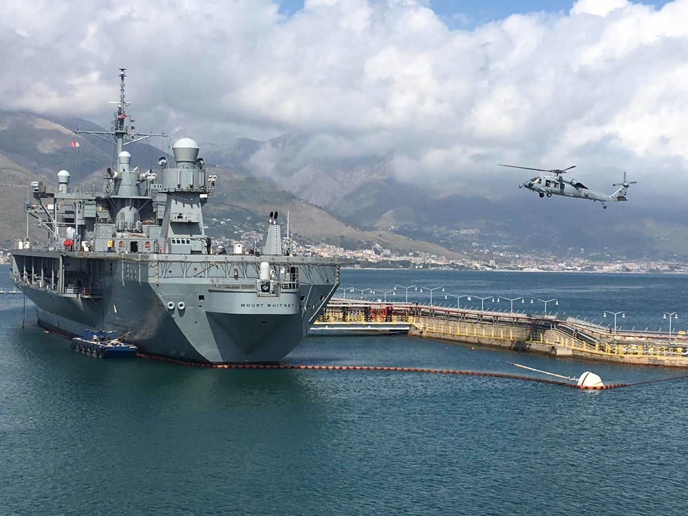 Dvids - Images - Uss Mount Whitney, Nsa Naples, Hsc 28 Conduct Flight 