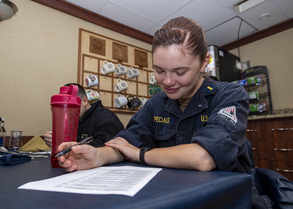 USS Normandy Sailor Takes Rules of the Road Test