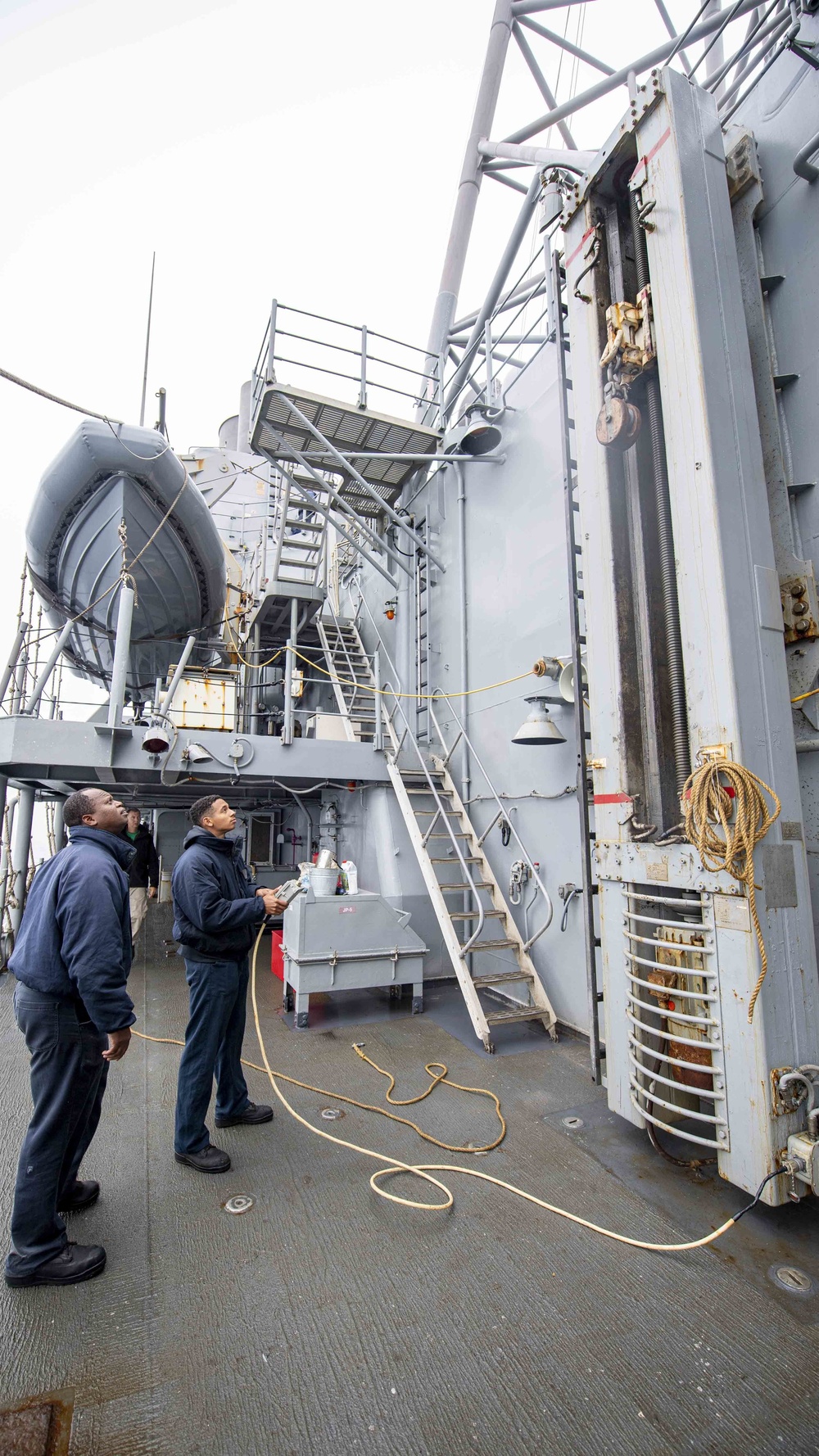 USS Normandy Sailors Test Equipment