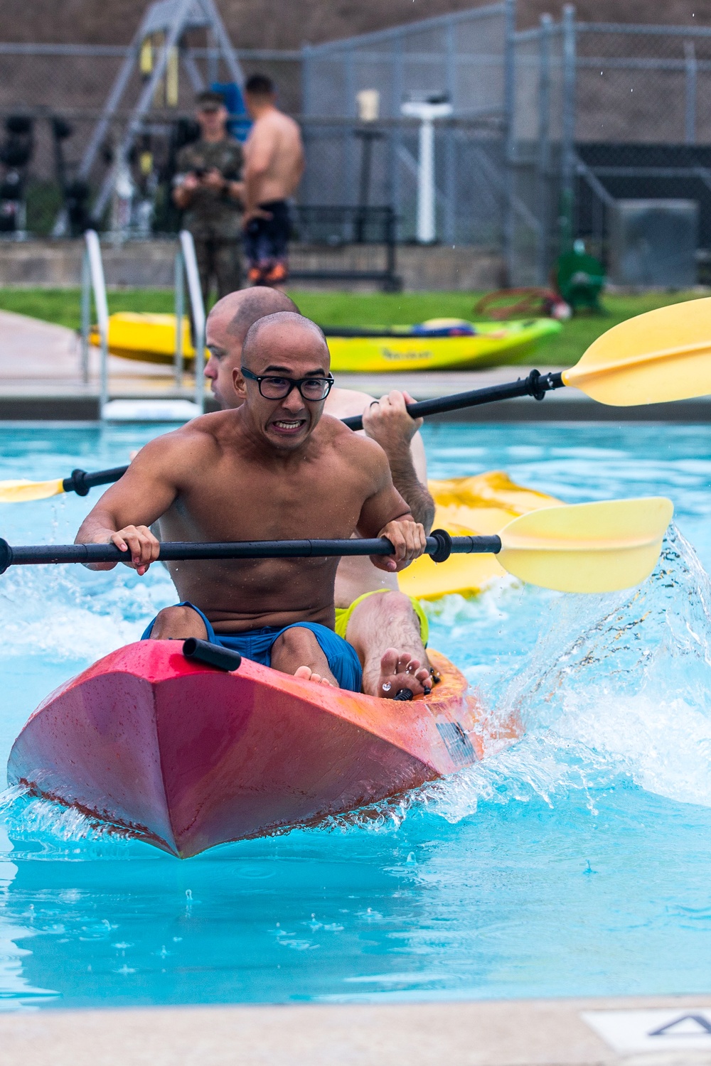 Marines paddle toward victory during CG’s cup event.
